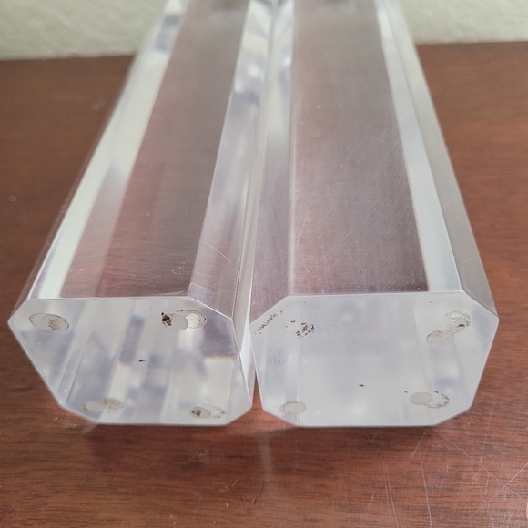 Vintage Ritts Astrolite Lucite Candle Holders MCM Set of 2 - Picture 5 of 8